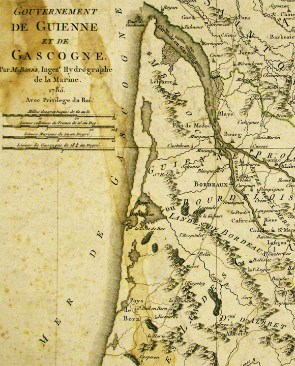 Carte de guienne et gascogne 1785