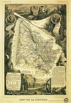 CARTES ANCIENNES LACANAU 1852 Carte Gironde