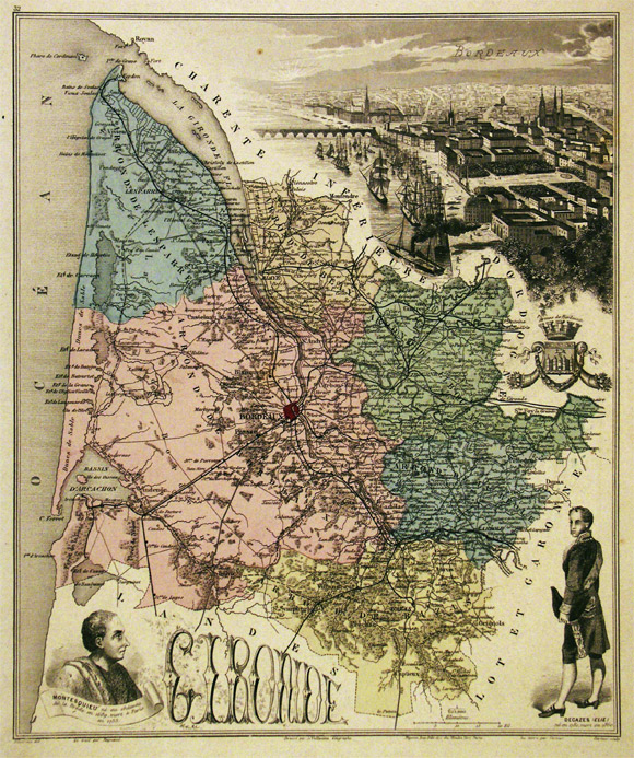 Carte de la Gironde 1883